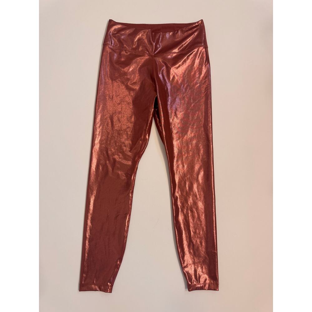 Women's Nike One Icon Clash Mid-Rise 7/8 Shimmer Tights Leggings Pink Size M